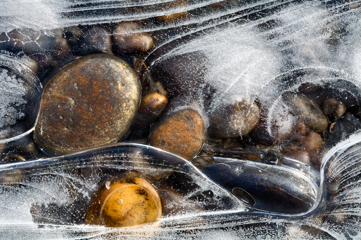 Colorful rocks in Frozen Icy Flow